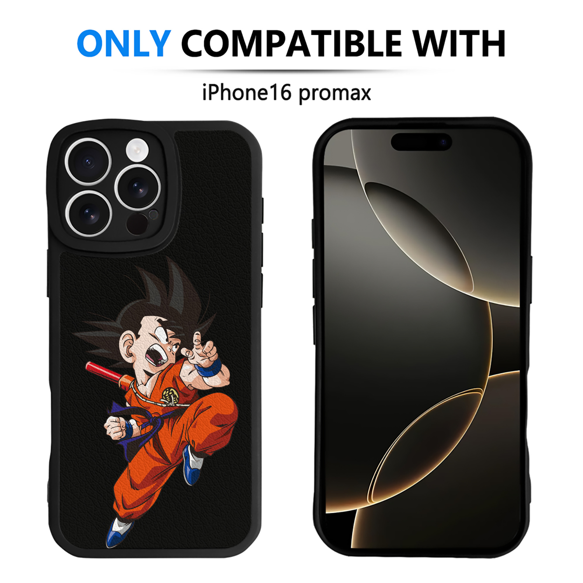 （画像用） ドラゴンボール 孫悟空（そん ごくう）Son Goku カカロット DRAGON BALL Kakarotto 【iPhone 16シリーズ対応】シリコンスマホケース（レザー調） 材質：シリコン